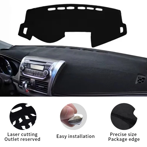 Imagen 2 del producto Alfombrilla para salpicadero de coche para Toyota Vios XP150 Yaris Sedan 2014 2015 2016 2017 2018 2019, alfombra protectora parasol, alfombrilla para salpicadero