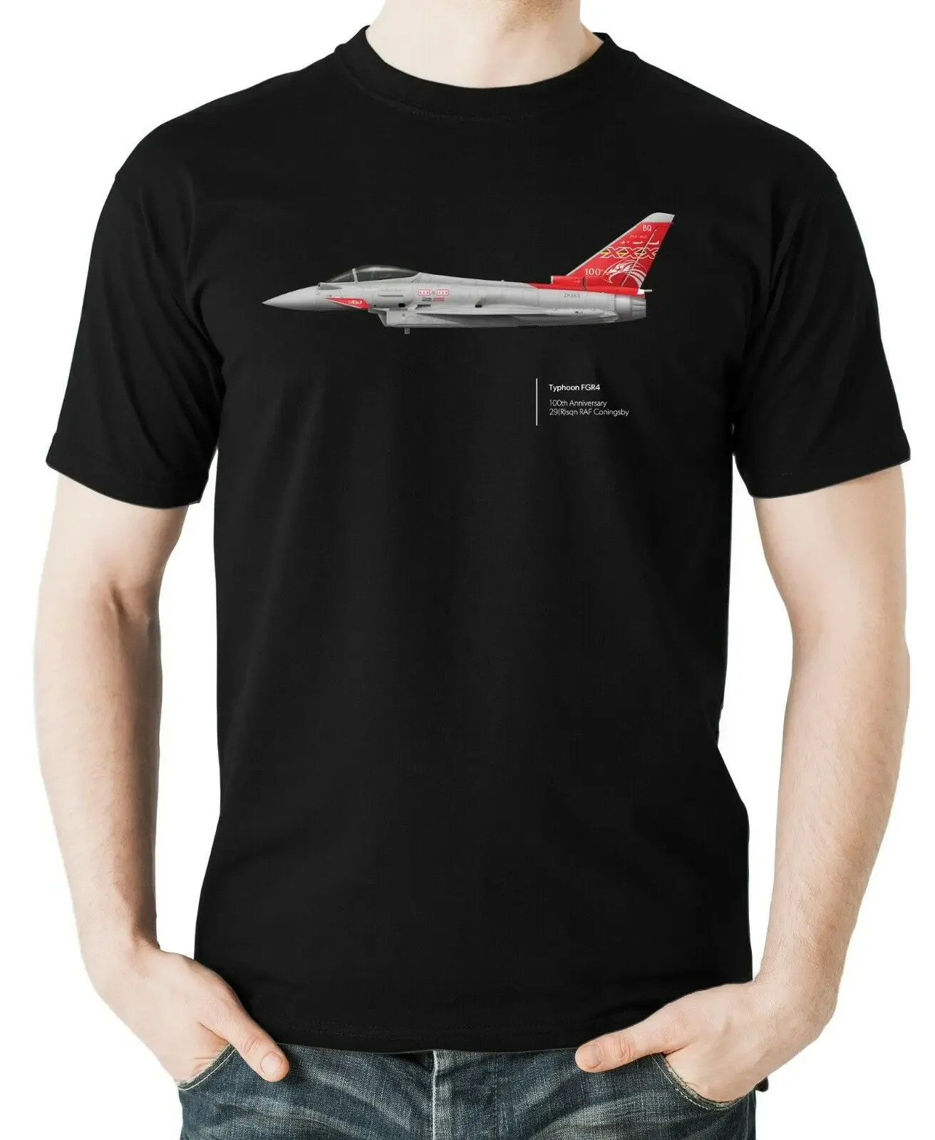 RAF 29 Squadron Eurofighter Typhoon FGR4 Aviation Themed T-Shirt. Summer Cotton Short Sleeve O-Neck Mens T Shirt New S-3XL