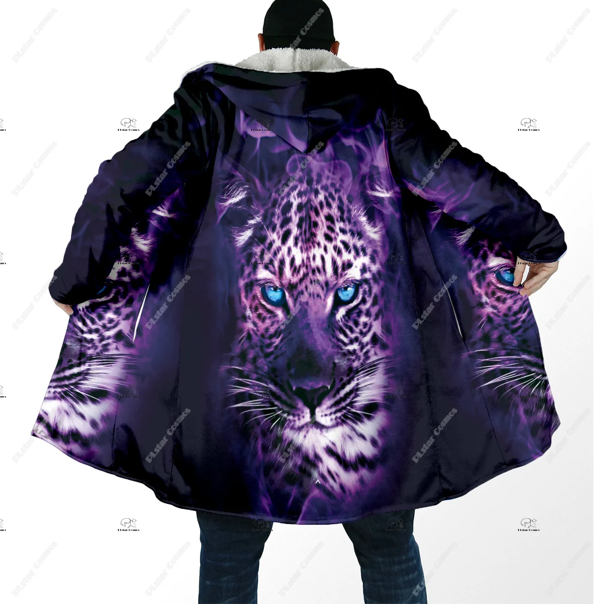 Cosplay Lion Tiger Animal King Camo Tattoo Vintage Retro 3DPrint Harajuku Streetwear Winter Overcoat Hoody Cloak Fleece Jacket 1