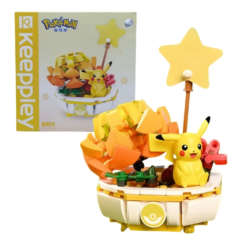 Keeppley Originele Pokemon Bouwsteenspeelgoed Pikachu Bulbasaur Plant Ingemaakte Cartoon Model Puzzel Decoratie Speelgoed Kindercadeau
