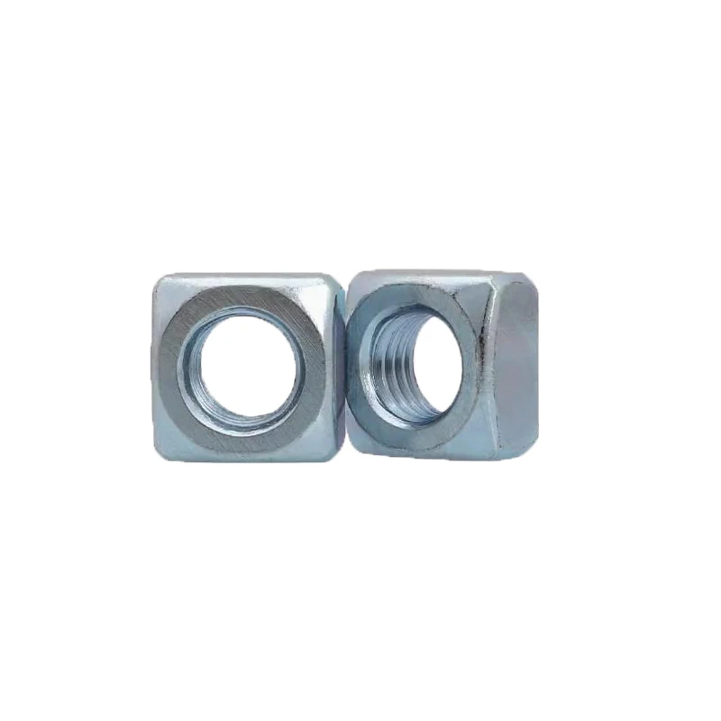 Blue and White Zinc Carbon Steel Galvanized Square Nut Square Nuts M4 M6 M8 M10 M12 M16 M20