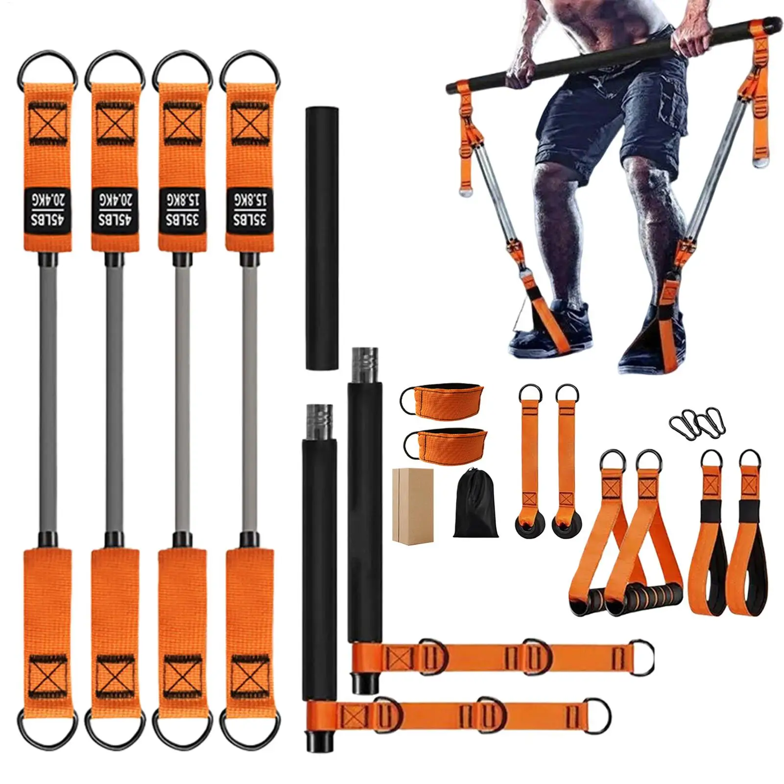 Portable Pilates Bar Kit Exercise Equipment For Gym Squats Workout Equipment For Home Gym Professionals Athletes Men Women