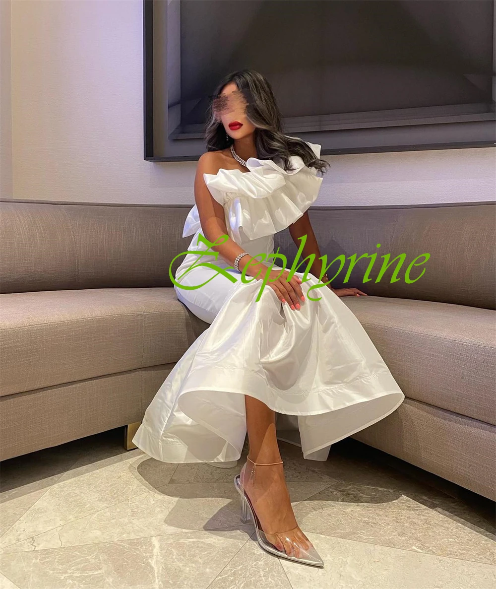 ที่กําหนดเองแขนกุด Mermaid JERSEY ชุดราตรีสีขาวอารมณ์ PARTY Dresses Elegant ชุดพิเศษ