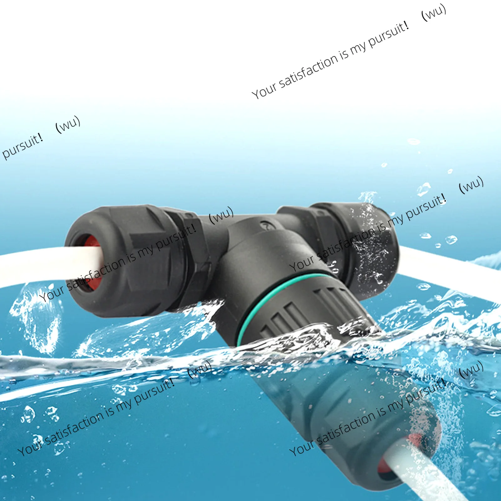 3Pcs Three-way IP68 Waterproof Connector Electrical Cable T Shape Outdoor Industrial Accessories Three-pin Connector