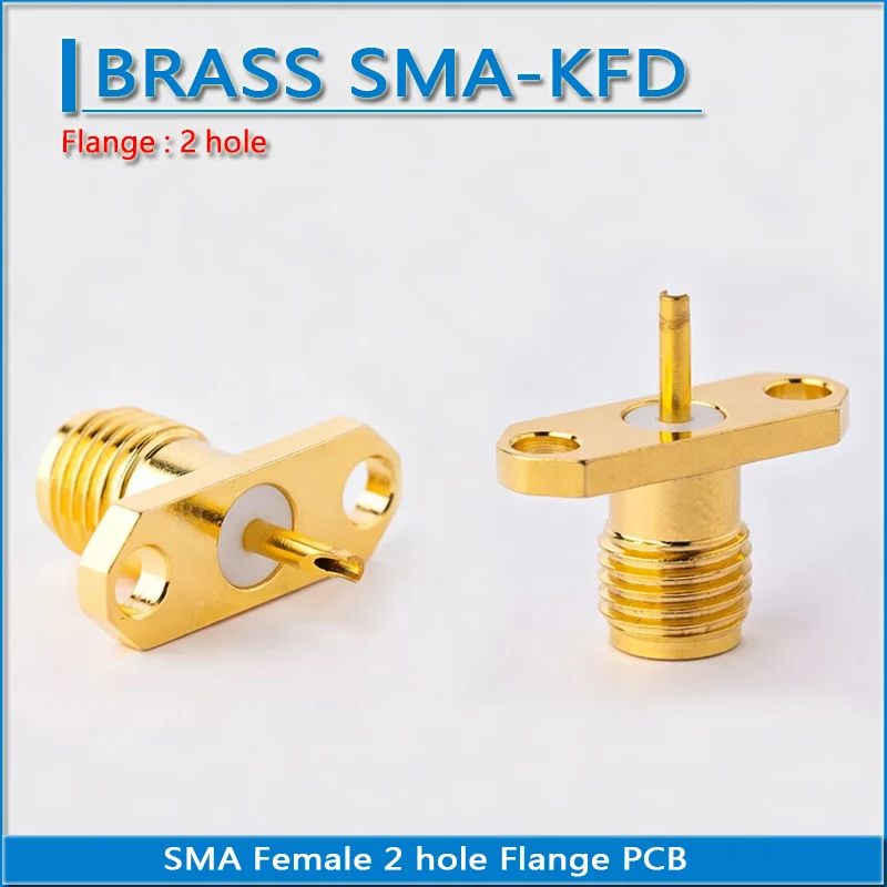 SMA Female 2 Hole Flange Diamond Chassis Panel Mount Solder Needle PCB Copper 50ohm SMA-KFD RF Connector Socket Adapter