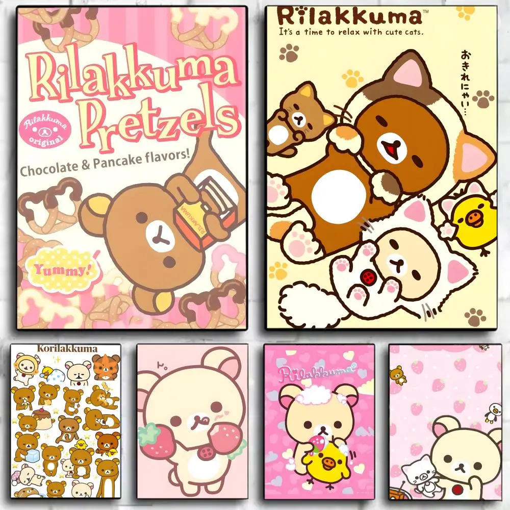 Cute Character Anime Cute Cartoon Rilakkuma Poster Wall Art Print Decorative Mural Home Decor Gift Unframed
