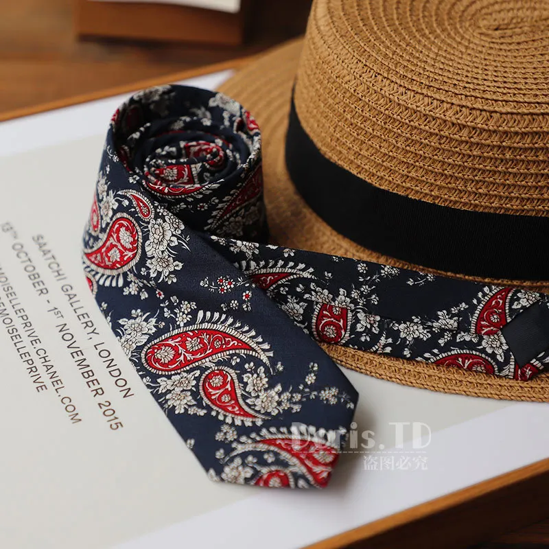 ความแปลกใหม่ Paisley ผ้าฝ้ายผู้ชายแฟชั่น Tie เนคไทคอ Tie สําหรับงานแต่งงานดอกไม้ Bowtie เจ้าบ่าวคอ Tie Cravat ของขวัญ