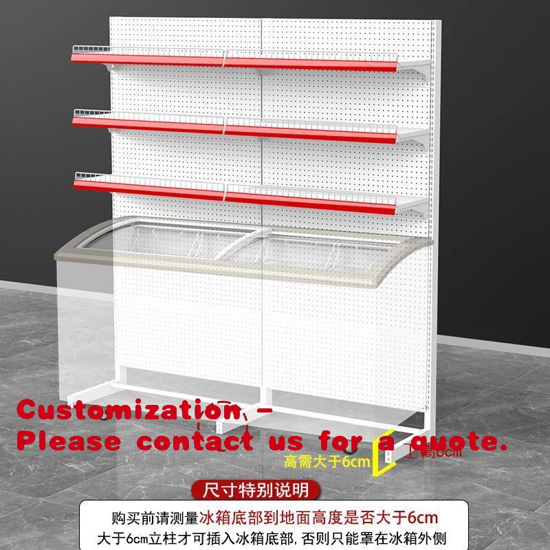 

Customize.Supermarket Freezer Refrigerator Above Shelf Single-Sided Convenience Store Freezer Display Rack Bever
