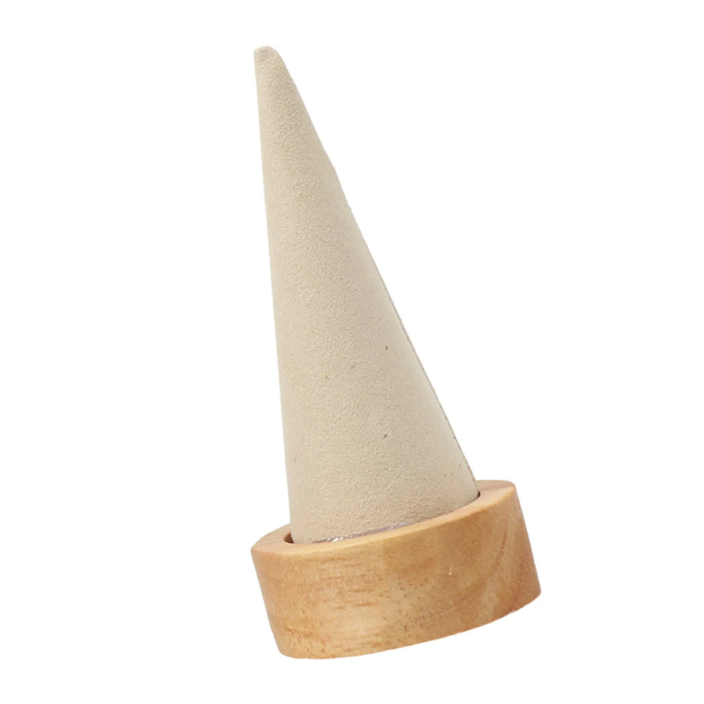 

Creative Cone Ring Holder Jewelry Display Organizer Wood Storage Rack Home Decorative Accessory Bedroom Bathroom Gift Wedding