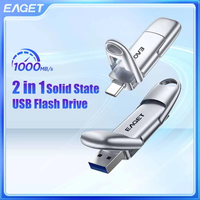 Eaget 1000Mb/s Solid State Pendrive 2 in 1 USB Flash Drive 512GB 1TB Pen Drive USB 3.2 Gen 2 Type C Memory Stick