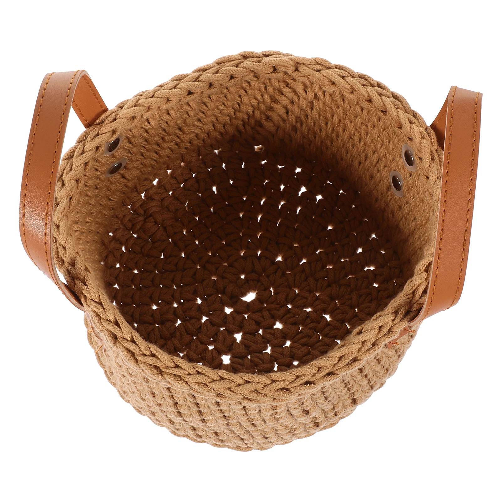 

Cotton Rope Storage Baskets Woven Basket for Desktop Sundries Organizer Small Snack Khaki Lightweight Reusable Closet Bedroom