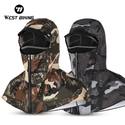 WEST BIKING 2 in 1 Winter Warm Cycling Cap Tactical Camo Hood Fleece Waterproof Balaclava Motorcycle Headgear Bicycle Ski Cap