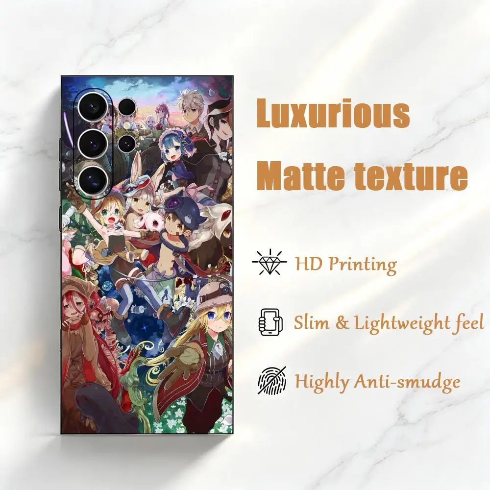 Anime Made in Abyss Fashion Phone Case For Samsung Galaxy S26 S25 S24 S23 S22 S21 Plus Ultra Fold A Soft Black