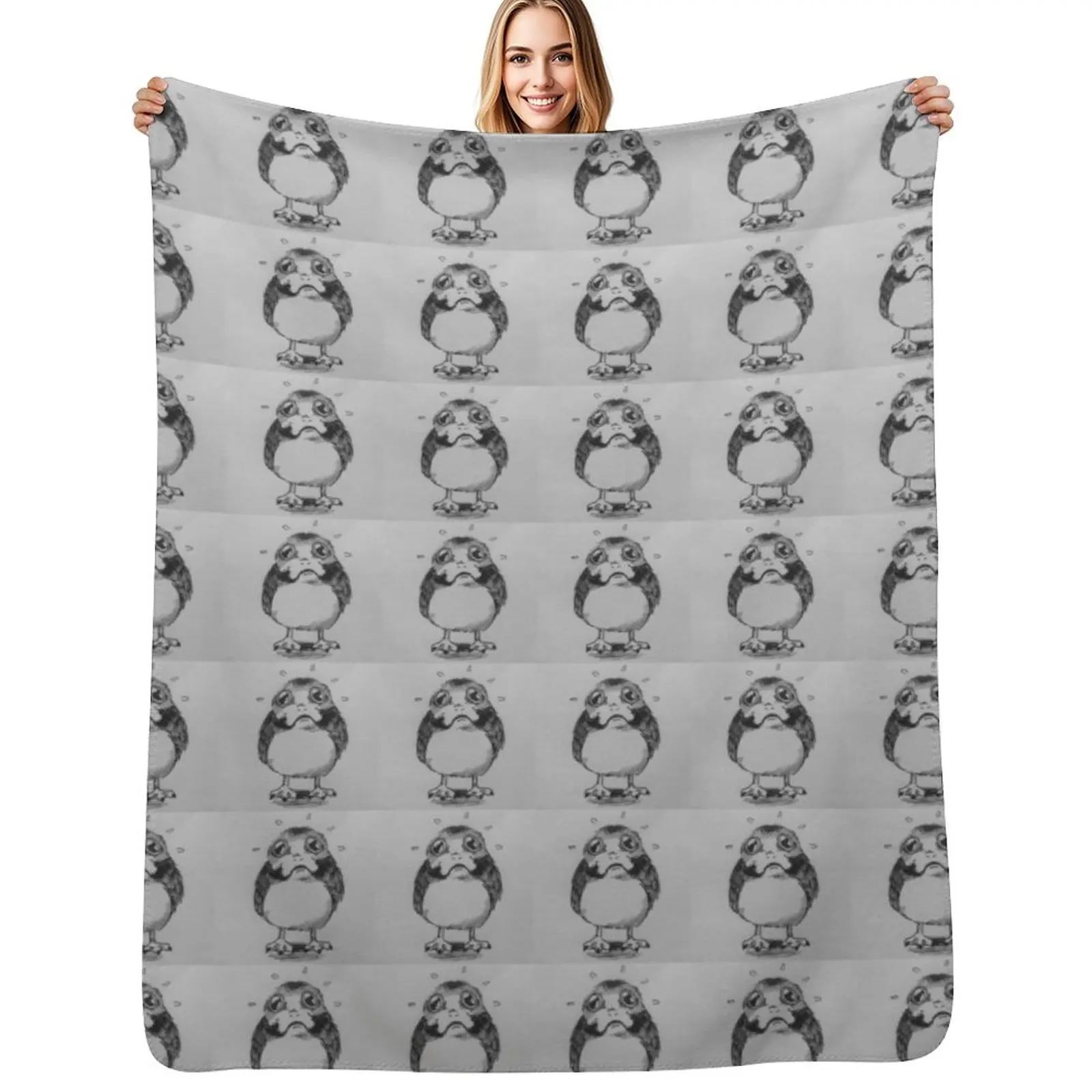 scared porg Throw Blanket Sleeping Bag blankets ands Nap for sofa Sofas Bed covers Blankets