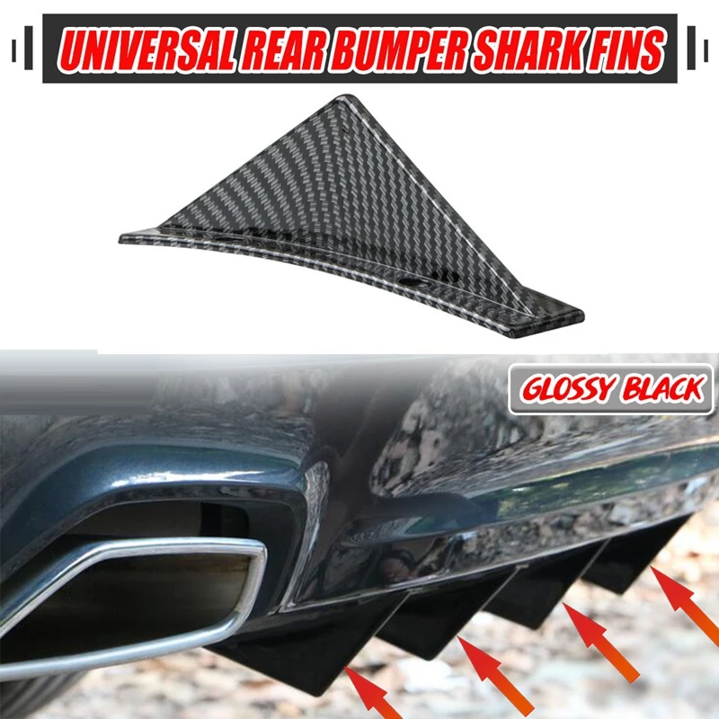 Universal 4Pcs Car Rear Bumper Lip Diffuser Shark Fins Spoiler For GOLF MK5 MK6 MK7 MK7.5 MK8 For- A3-A8 TT