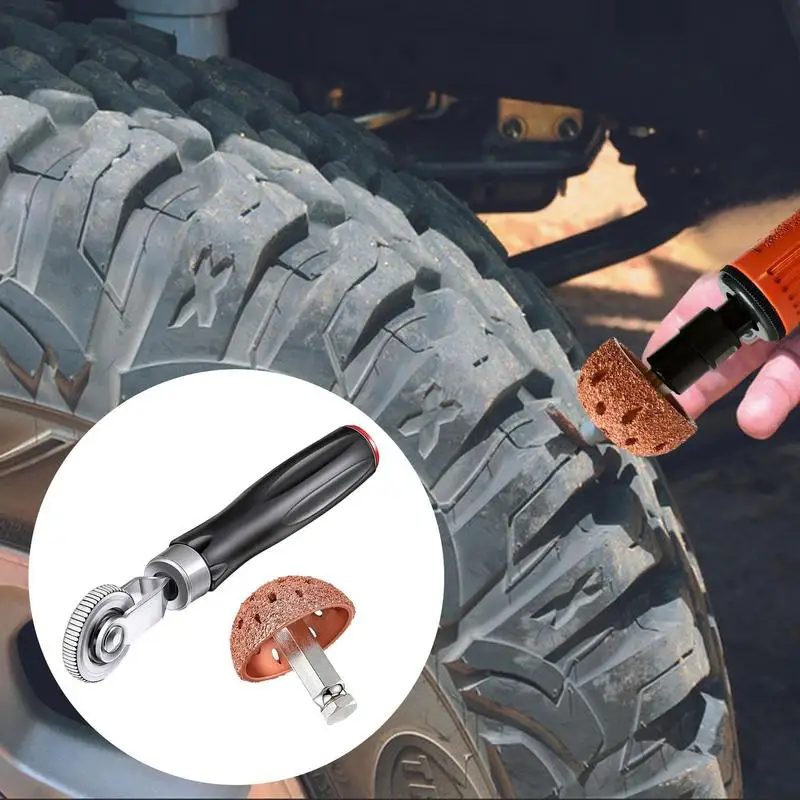 

2pcs Multi-purpose Tire Buffing And Tire Patch Roller | Easy To Use Scraping Cutter Tire Grinding Polishing Accessories Car Kit