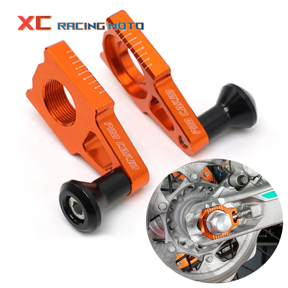 

CNC Billet Rear Axle Blocks Chain Adjuster For KTM SX SXF XC XCF Husqvarna TC FC FS TX FX 2013-2017 2018 2019 2020 125cc-530cc