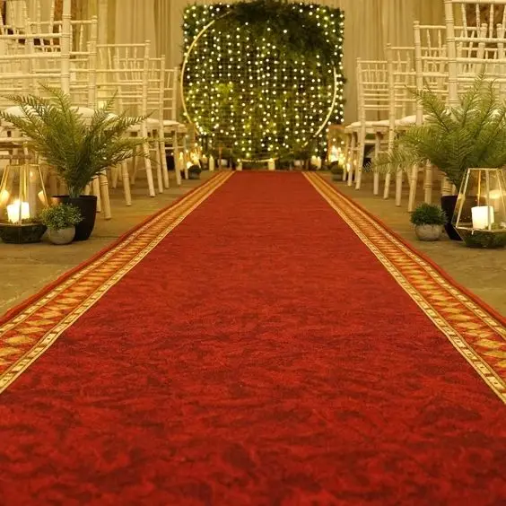 2026 Custom Design Factory Wholesale Red Walking Stair Carpet Rolls for Wedding Nylon Machine Printed Runner Wall to Wall Carpet