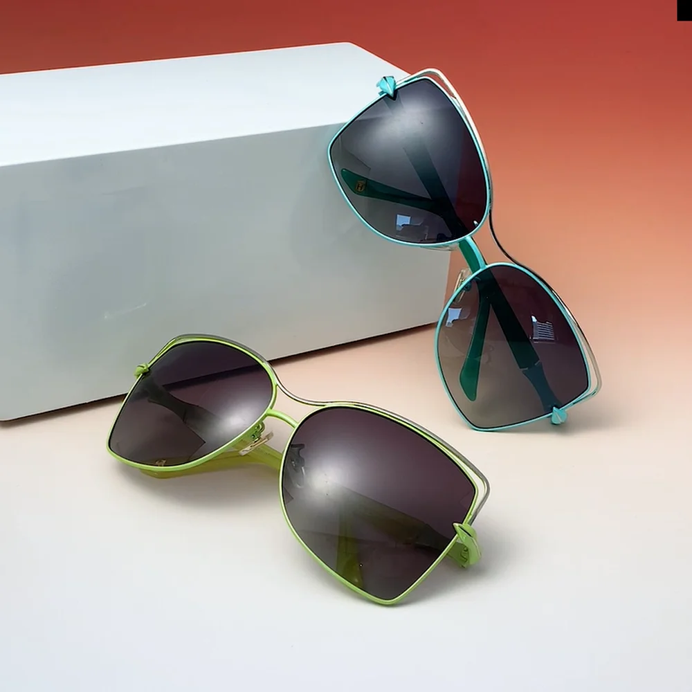 

Butterfly sunglasses women солнцезащитные очки женские солнцезащитные очки Arrow decoration Bamboo knot shape Soft Green gafas