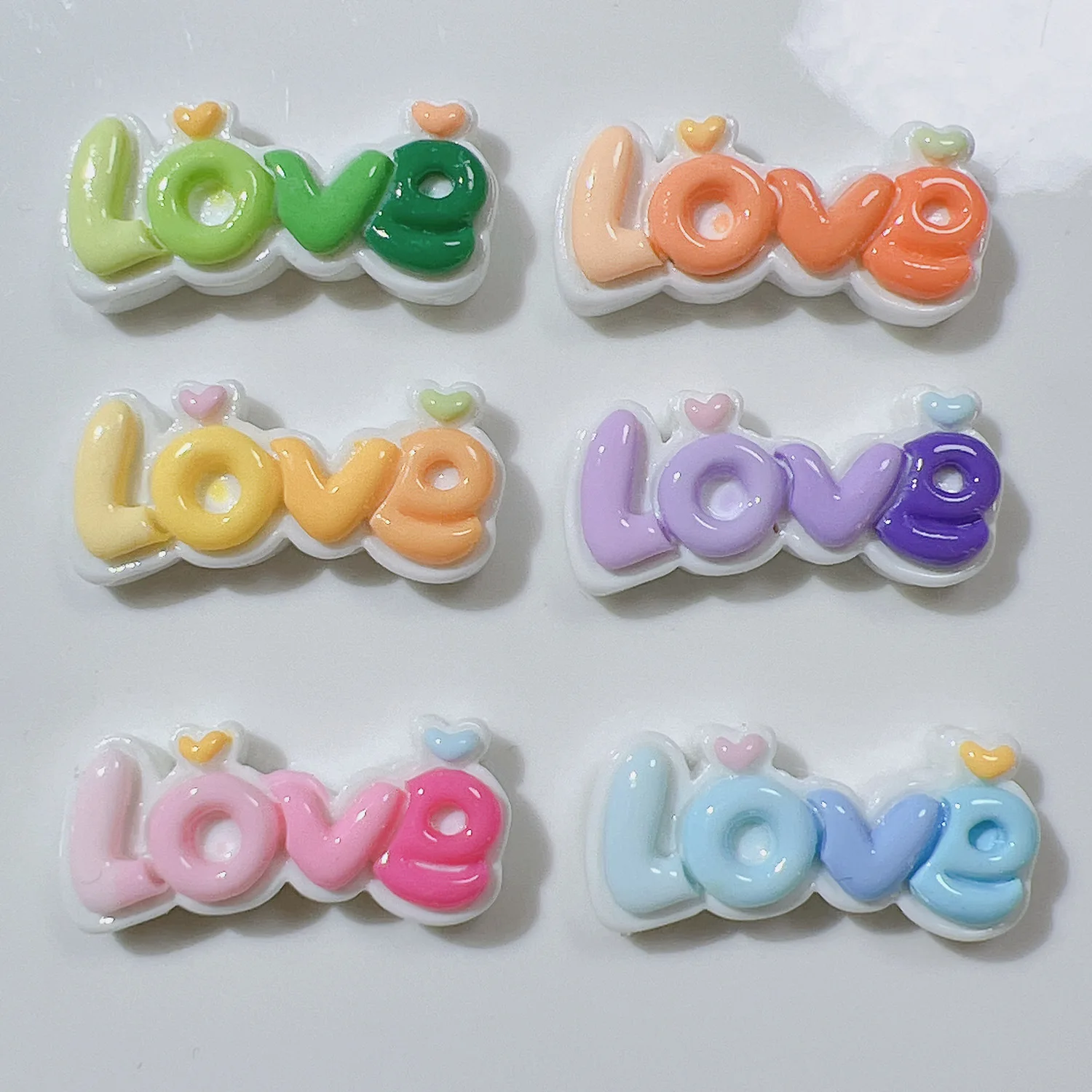 10pcs Resin LOVE flat back Embellishments scrapbook Kawai DIY decorative accessories -