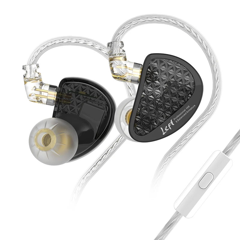 KZ AS16 Pro HIFI bedrade oortelefoon 8BA Evenwichtige armatuure-eenheid Muziekmonitor Ruisonderdrukkende hoofdtelefoon Sporthoofdtelefoon