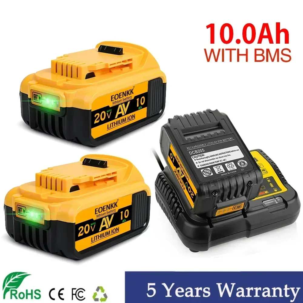 

Сменный литиевый аккумулятор для Dewalt 20 В, 10,0 Ач, 15,0 Ач, для Dewalt 18 В DCB184 DCB200 DCB182 DCB180 DCB181 DCB182 DCB201 DCB206