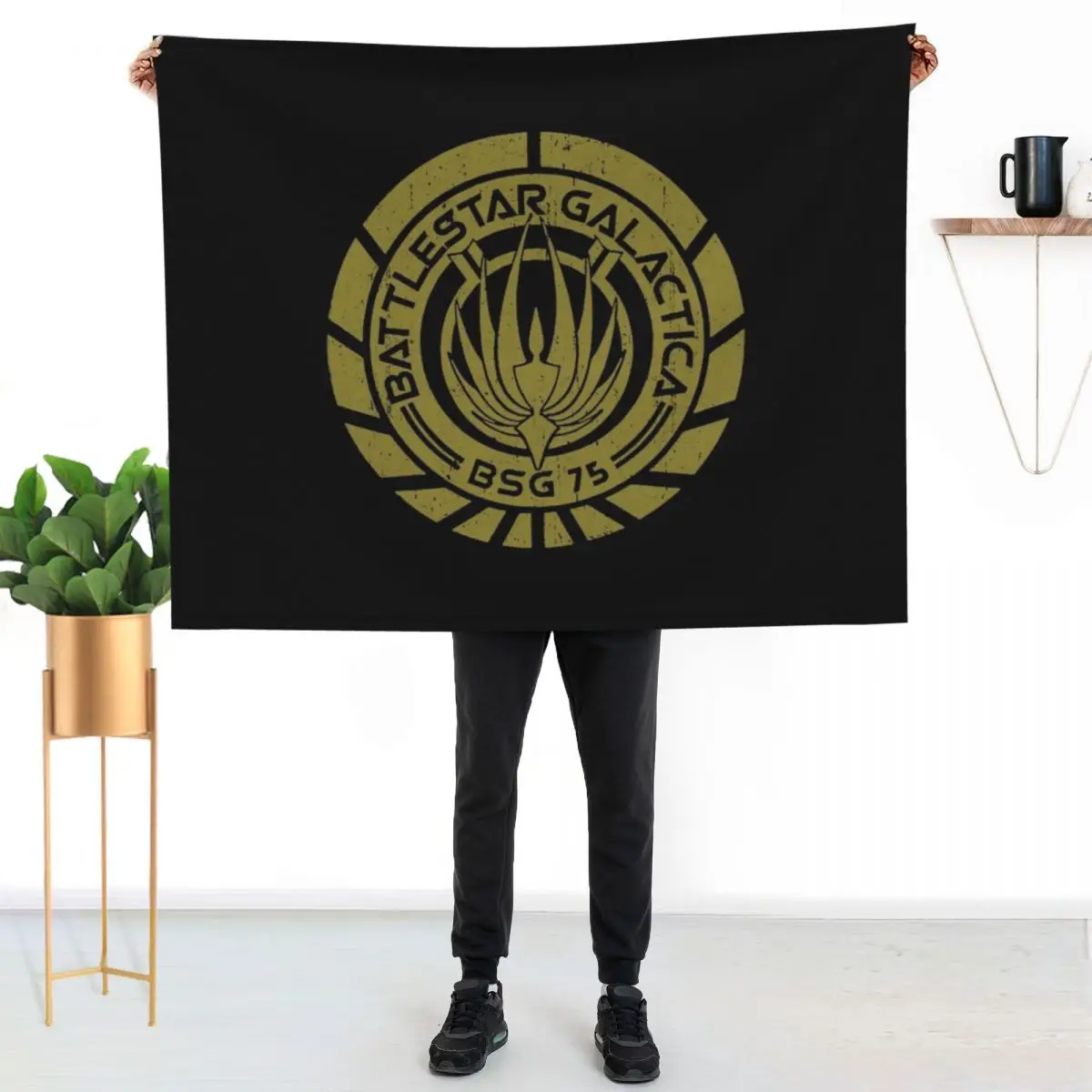 Battlestar Galactica Crest Throw Blanket Nap Luxury Designer Luxury Hairys christmas gifts Multi-Purpose Blankets