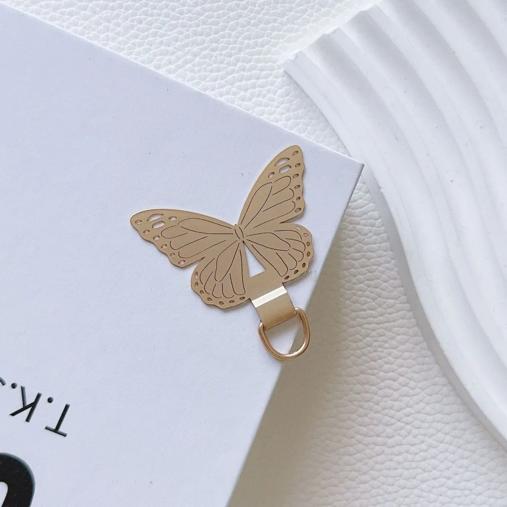 

Stainless Steel Butterfly Phone Patch Patch Pads Hanging Phone Tether Tab Safety Connect Ultra-thin Cellphone Strap Gasket