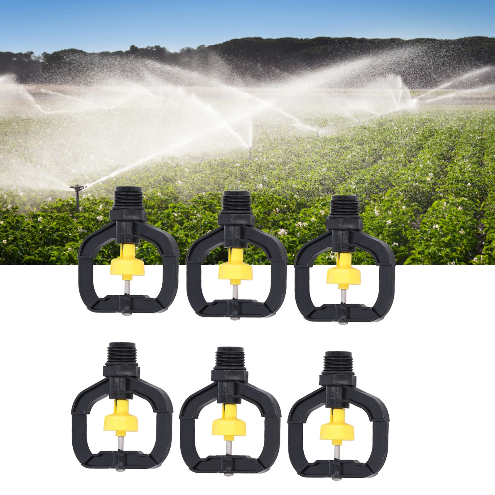 12Pcs Rotating Irrigation Sprinkler Plastic Spray Nozzle with G1/2 Male Thread for Garden Yard Lawn Irrigation Sprinkler