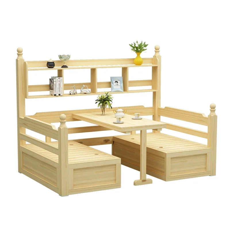Solid wood sofa bed card seat bed folding living room multi-functional small apartment dual-purpose double desk