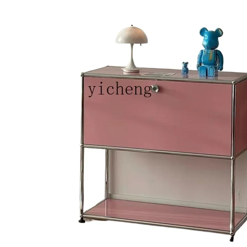 

side cabinet medieval simple decorative cabinet household living room module metal bookcase