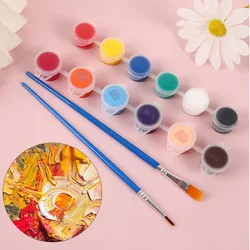 Connected Acrylic Pigment 6/8/12 Color PE Box Set DIY Gypsum Kite Children's Enamel Painting Graffiti Art Supplies