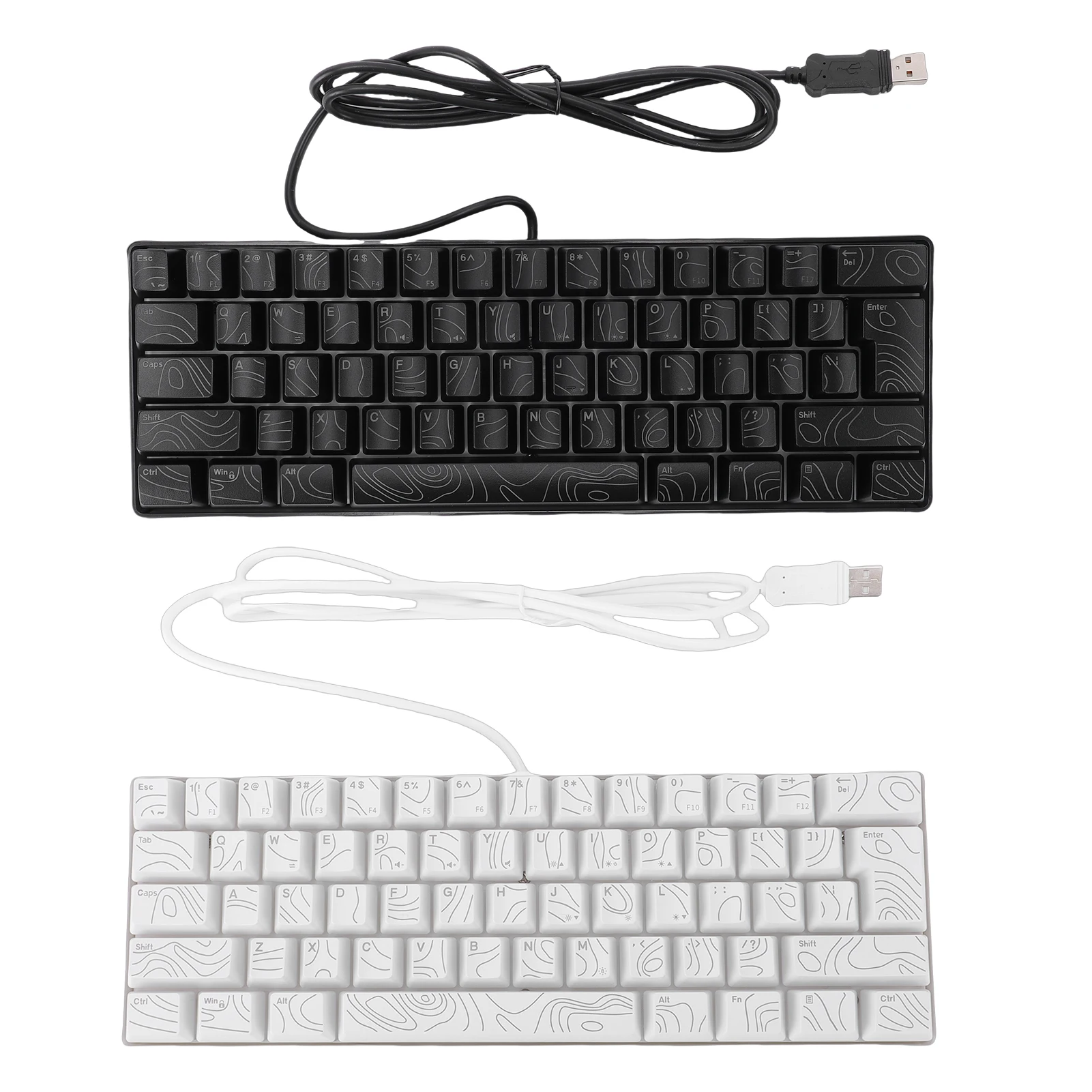 

61 Keys RGB Gaming Keyboard Wired Keyboard 60% PC Mechanical Keyboard RGB Backlit Ergonomic Design USB Interface Type