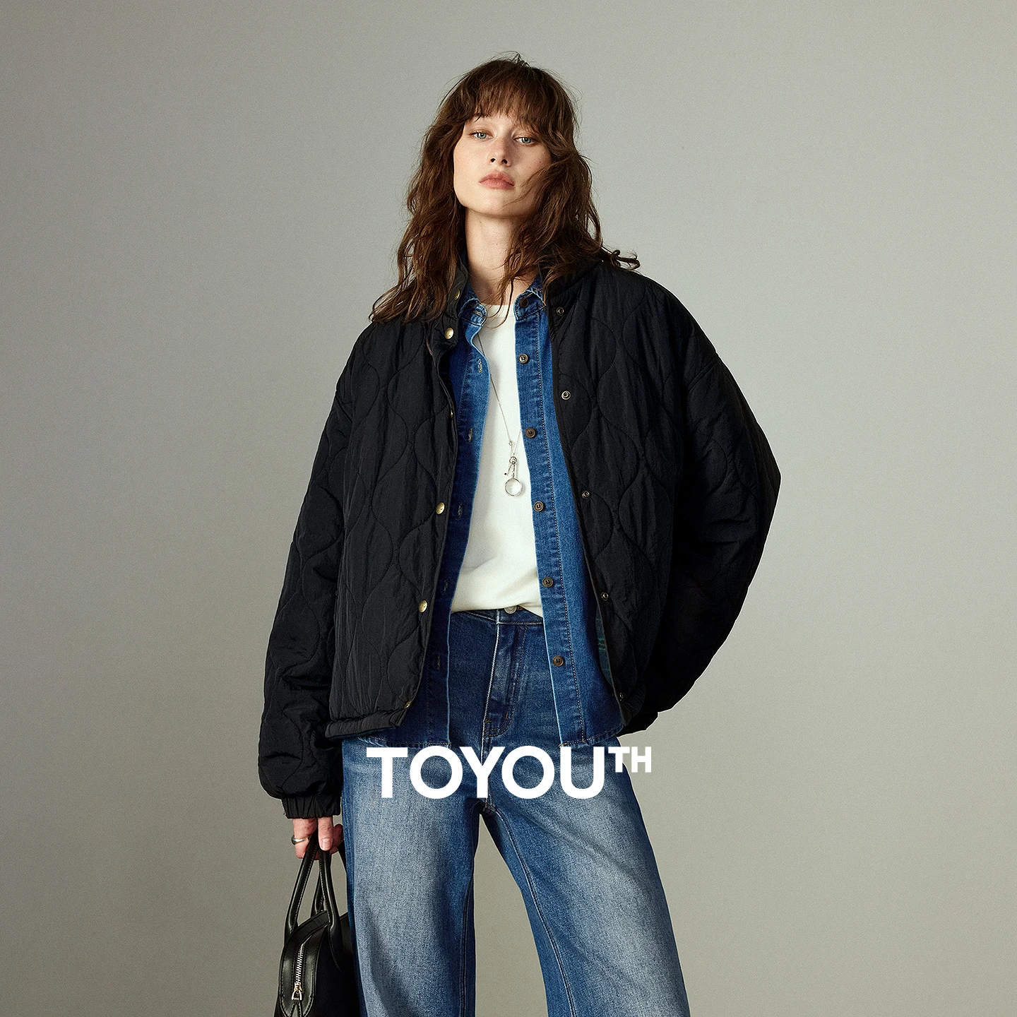 TOYOUTH Damskie płaszcze ocieplane bawełną 2025 Zima Nowa Kolekcja Vintage Czarna Kamizelka Bez Rękawów z Dekoltem w Serek Pluszowa Kurtka Bawełniana Odzież Wierzchnia