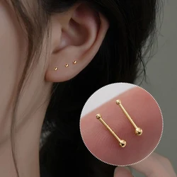 1pair Minimalist Small Bead Stud Earrings For Women Girls Ear Bone Screw Earring Hypoallergenic Jewelry Valentine's Day Gift