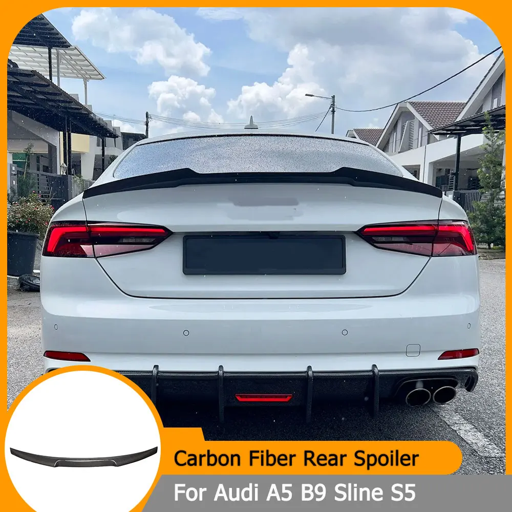 

Carbon Fiber Car Rear Trunk Boot Lip Wing Spoiler For Audi A5 B9 Sline S5 Coupe Sedan 2017-2022 Rear Trunk Spoiler Wing