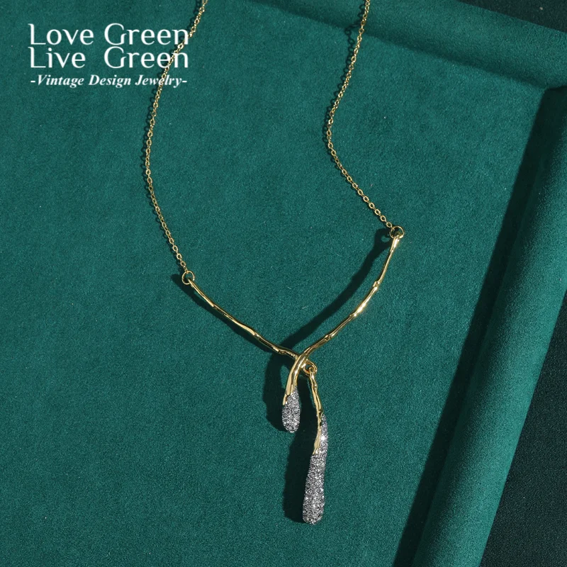 

Vintage Rhinestone Water Drop Cross Necklace Gold Color Quality Luxury Brands Designer For Woman Accessories New Trends In 2025