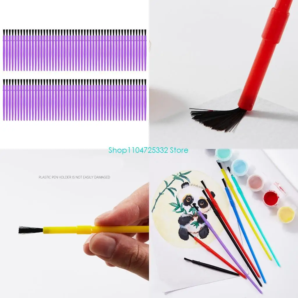 P5EA 100Pcs Coloring Pens Paint Brush For Preschool Learning And Creative Expression