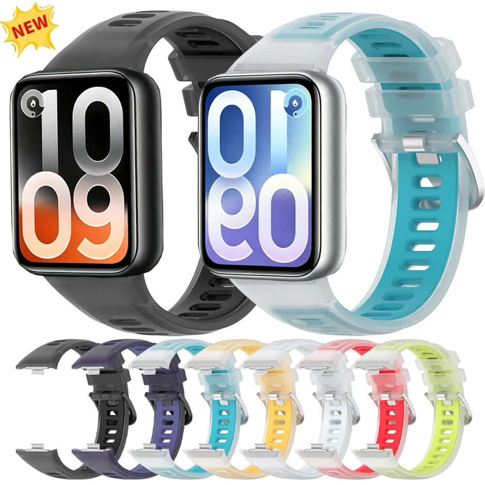 Original Silikonarmband für Xiaomi Mi Band 10 Pro 9 8 Pro Transparentes Komfortables Armband für Redmi Watch 6 5 4 Correa