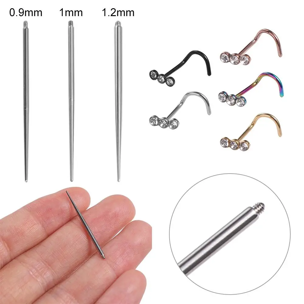 Stainless Steel Puncture Connecting Pin Nose Stud Ear Stud Body Piercing Tool Catheter Gauge Navel Stud Dermal Piercing Tool