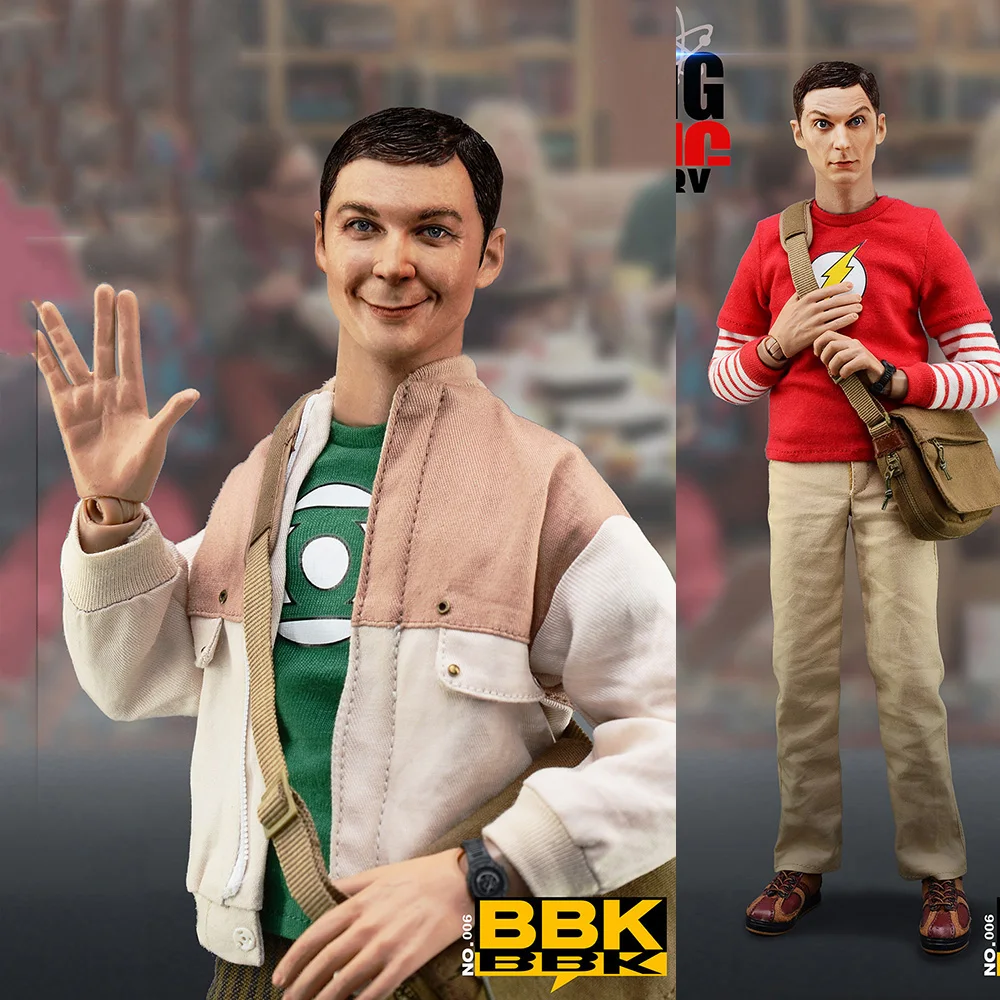 

BBK006 1/6 Scale Collectible Gifted Scientist Sheldon Lee Cooper Jim Parsons Full Set Action Figure with Double Heads Carved