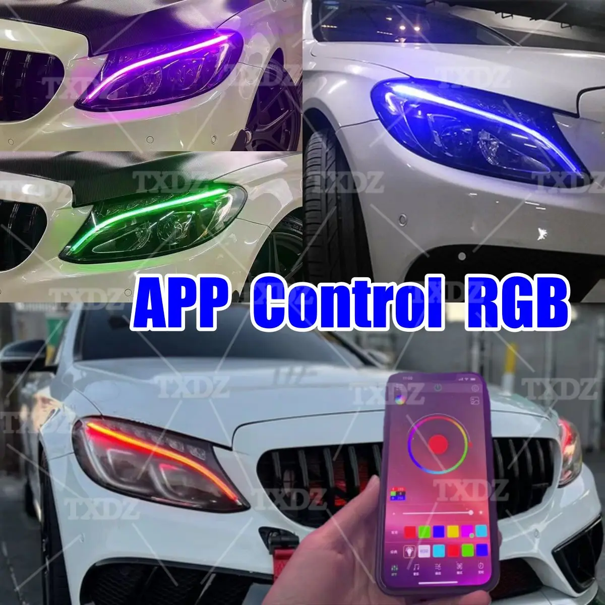 RGB DRL LED Boards For Mercedes W205 C-Class 2015-2018 C200 C300 C180 C220 C217 Headlight Daytime Running Light A2059060601