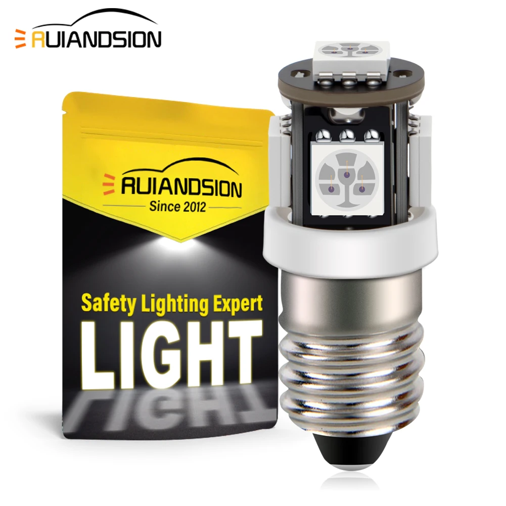 Ruiandsion Wholesale 200Pcs E10 Screw LED Lamp DC12V Purple Mini Bulb for Flashlight Torch Instrument Indicator Car Interior