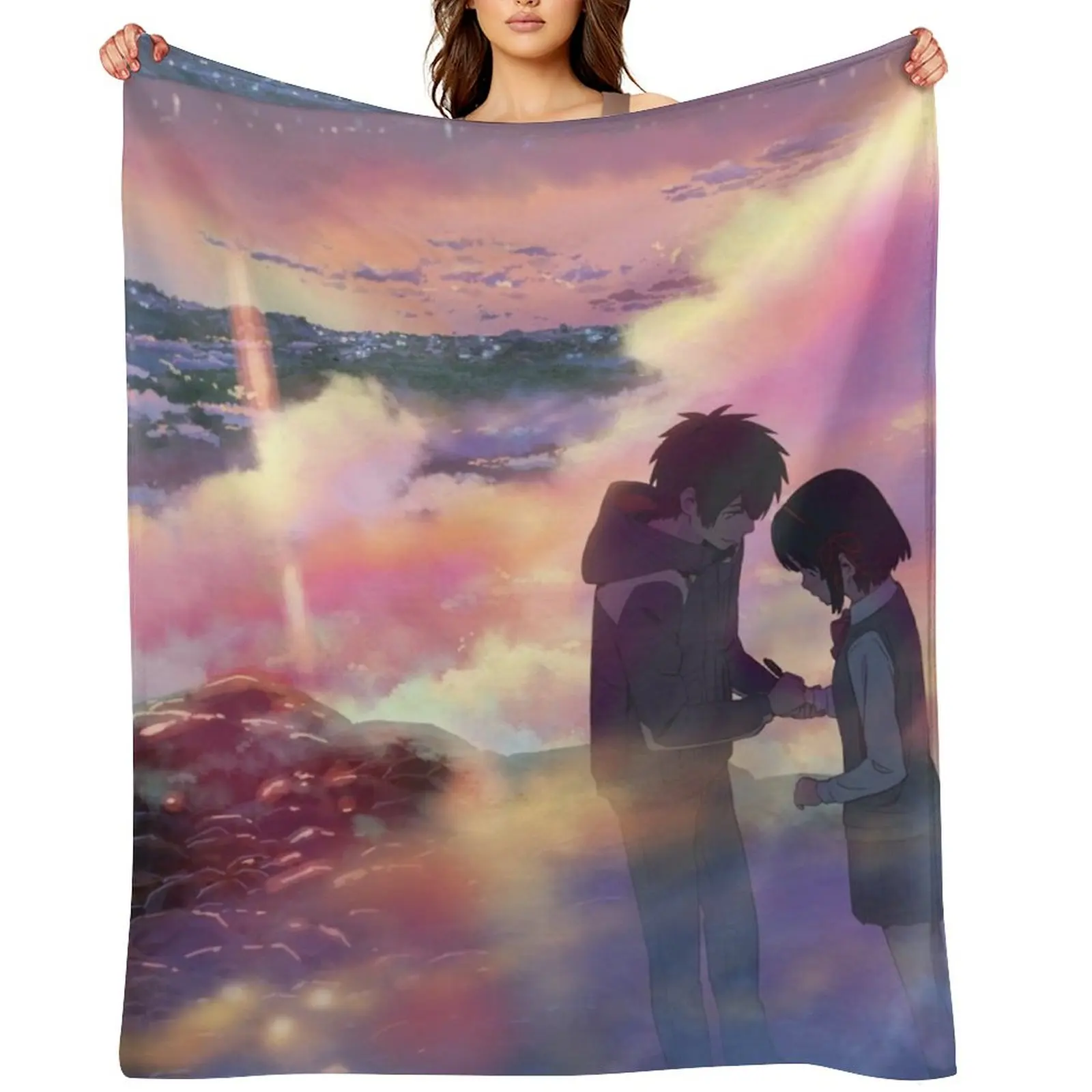 

Kimi no Na wa - Make A Wish Throw Blanket Flannel valentine gift ideas Plush Quilt Blankets