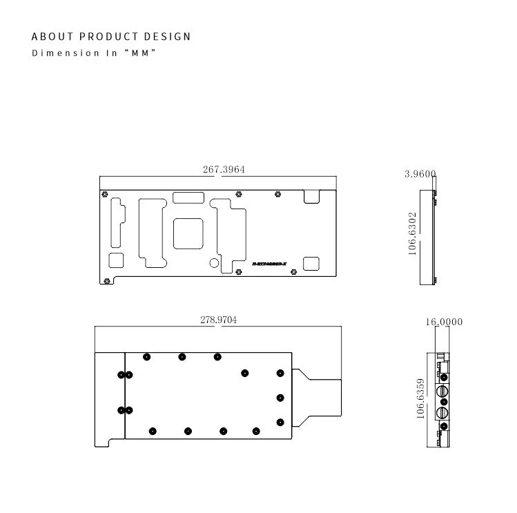 Bykski Water Block يخدم مبرد تبريد بطاقة الرسومات NVIDIA Tesla A30X 24G، إصدار معدني مع لوحة خلفية، N-RTX4090D-SR #6
