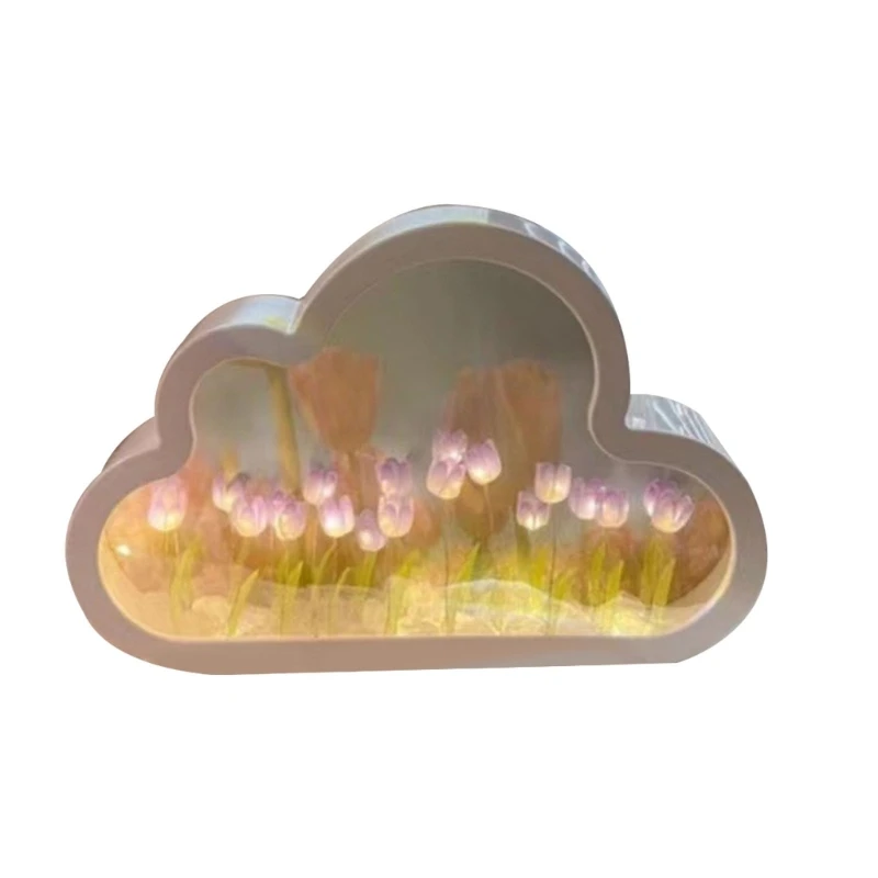 Lámpara mariposa con luz mar y flores tulipanes para niñas, hogar, dormitorio, envío directo