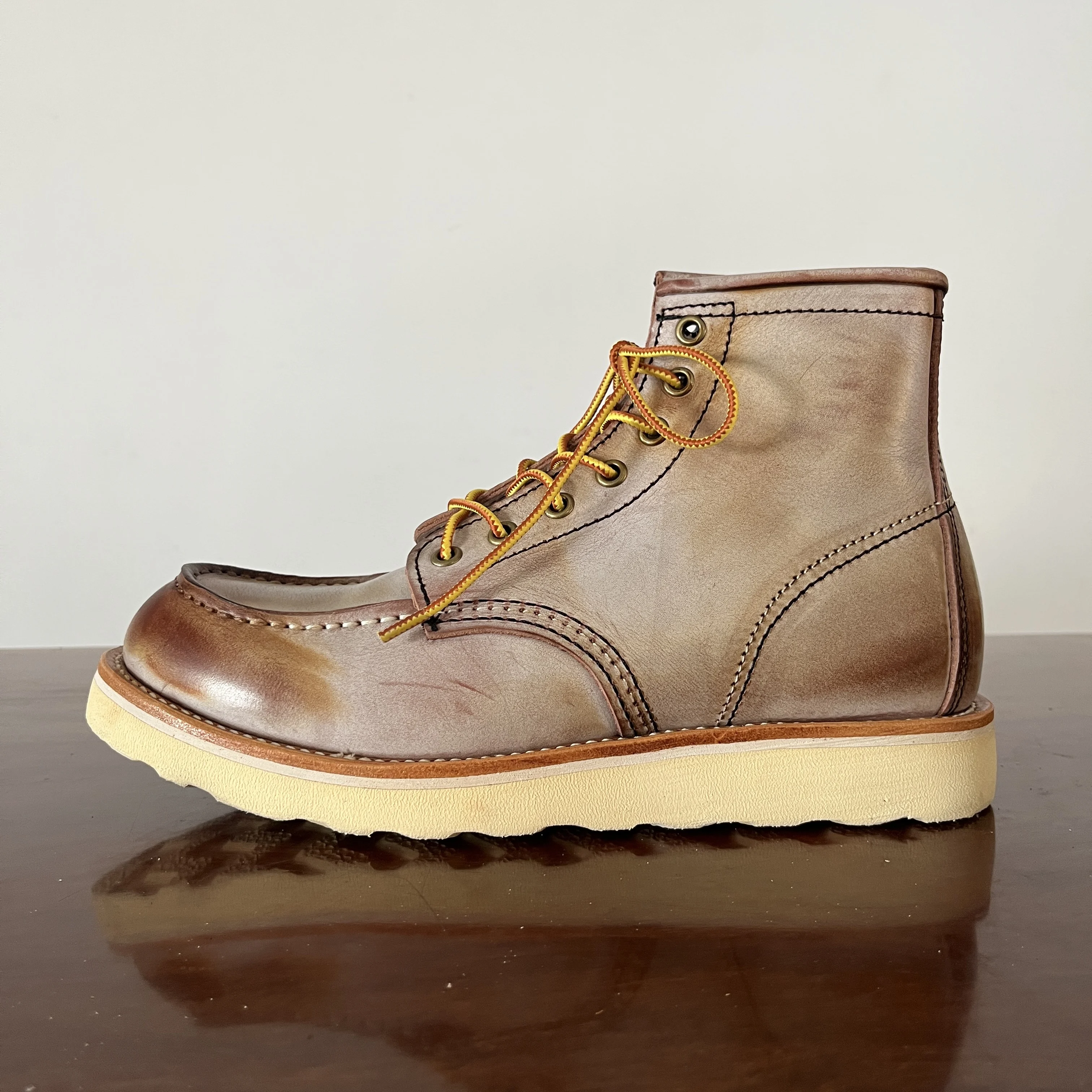 AL875 RockCanRoll Size 35-52 Super Quality Genuine Italian Cow Leather Handmade Goodyear Welted Boots Custom Made Service OK