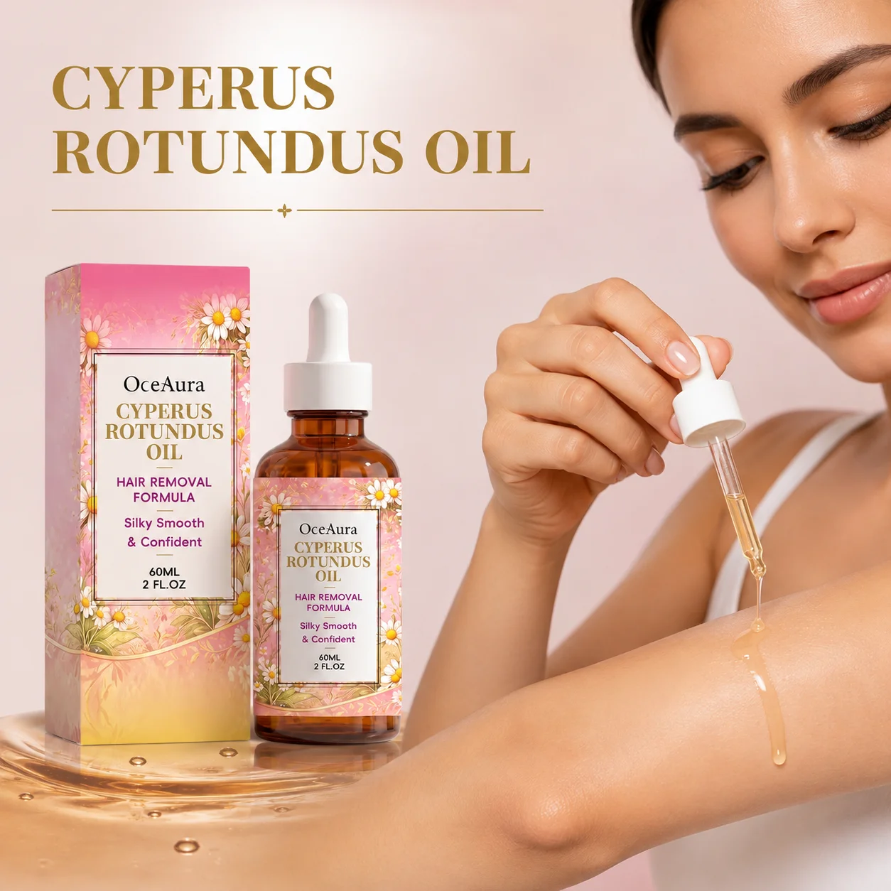 OCEAURA Cyperus Rotundus Oil For Hair Removal Calming Past Removal Skin Discomfort Lasting Hydrates Soothe Body Essenctial Oil