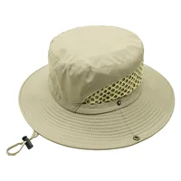 Custom Logo Solid Color Sun Hats For Men Women Wide Brim Breathable Beach Hat Outdoor Bob Fishing Cap Male Boonie Cap Bucket Hat - Image 3