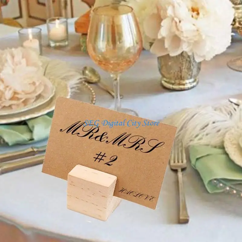U75B Wooden Sign Holders Table Number Stands for Dinner Party Events Decorative 10pcs